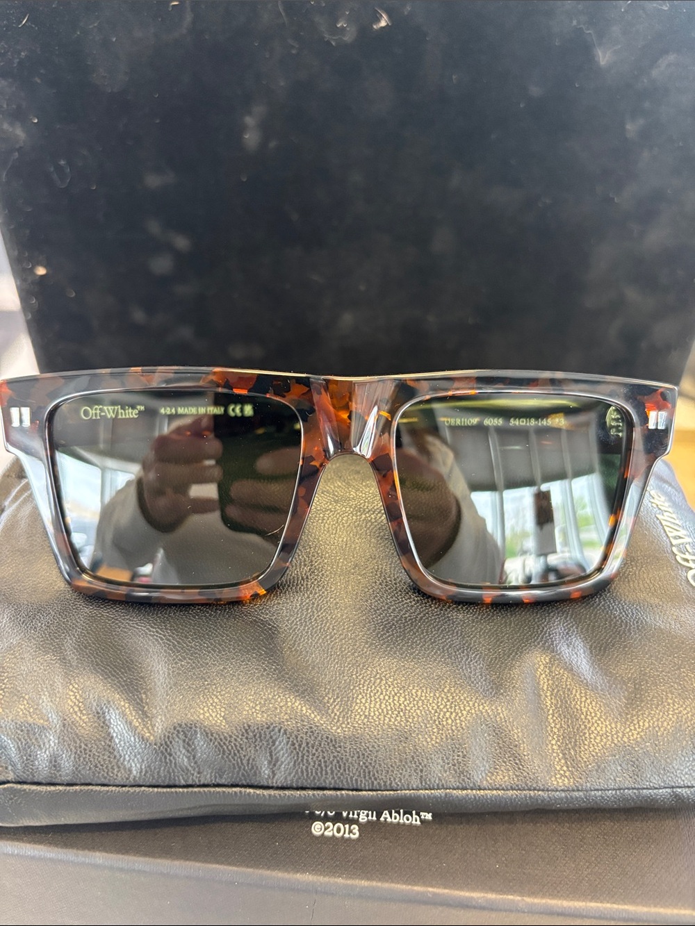 Off-White Tortoiseshell Acetate Sunglasses Brown & Black